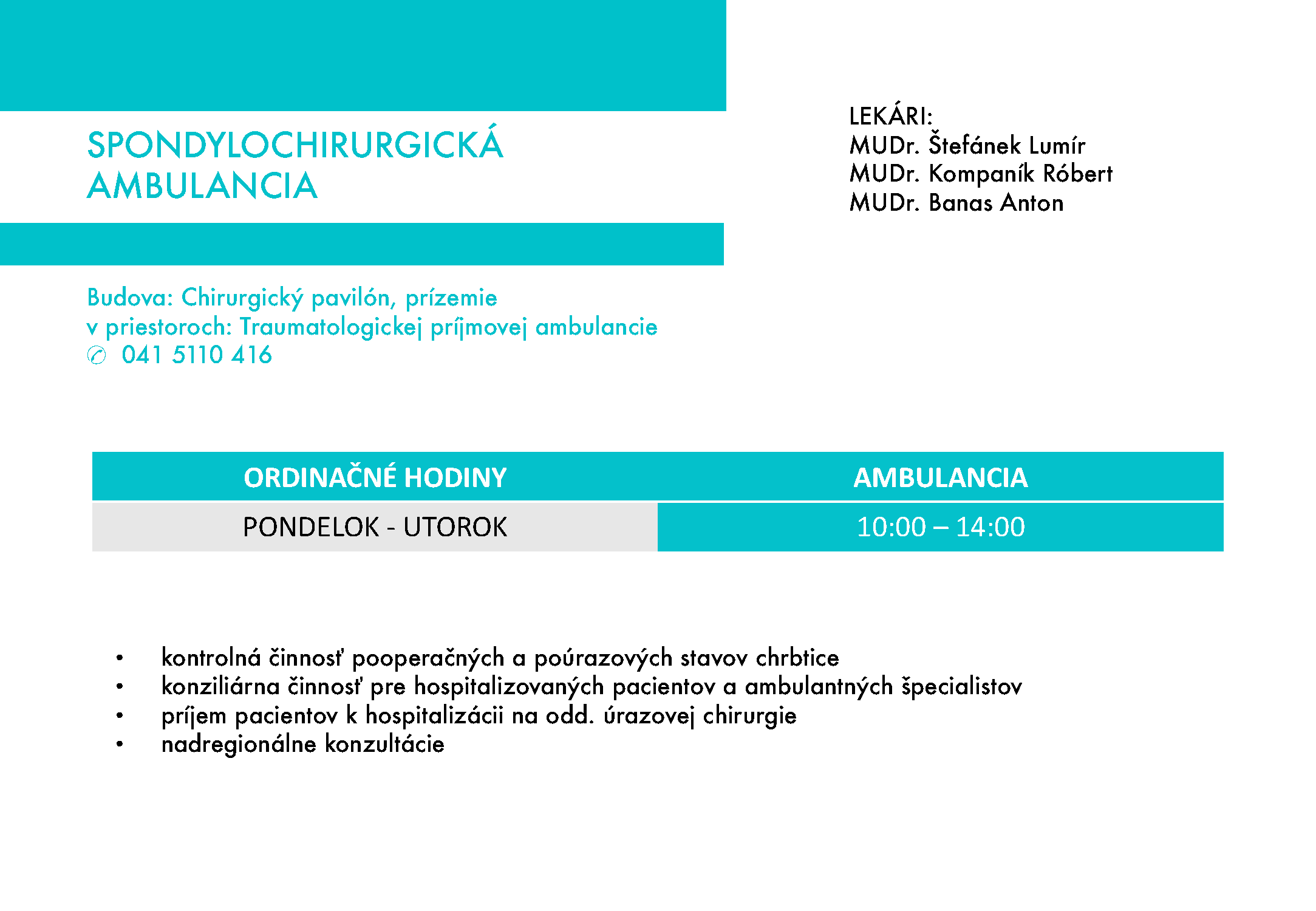 Spondylochirurgická ambulancia