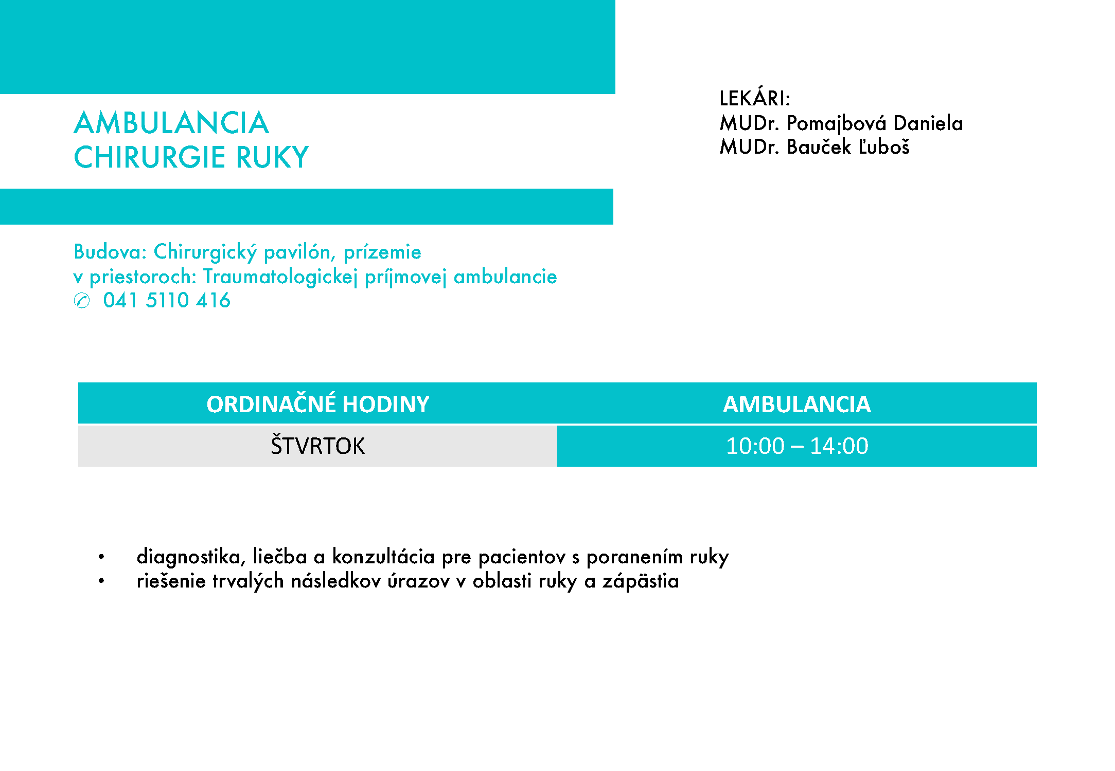 Ambulancia chirurgie ruky